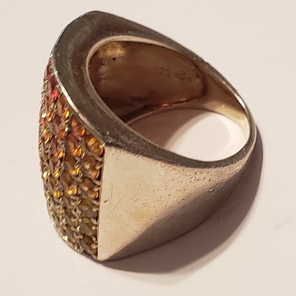 Sterling Silver Ladies Genuine 1/2 CTTW Citrine Multicolored Gem Ring SZ 7 3/4 - Picture 5 of 10